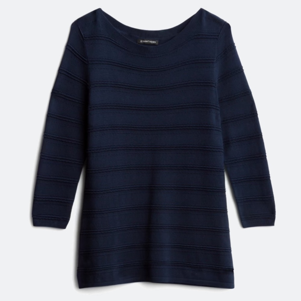 Like new! Hauthie Pointelle 3Q Sleeve Sweater